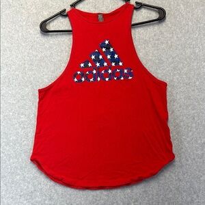 Adidas Red Muscle Tee Sleeveless Crop